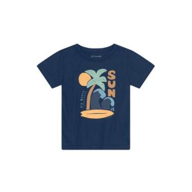 Imagem de Conjunto infantil menino tropical Brandili - 4, 6, Azul