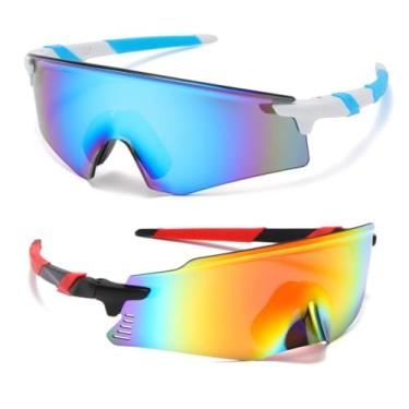 Imagem de Kit 2 Óculos Espelhados Ciclismo Corrida Beach Tennis Vôlei Bicicross UV400