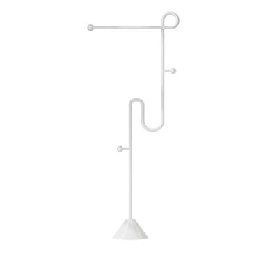 Imagem de Cabideiro de corredor tipo piso armazenamento de roupas rack de exibição entrada sala de estar quarto casa porta de entrada pendurar roupas rack chapéu suporte (branco)