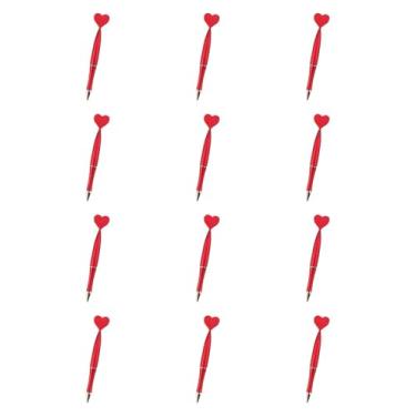 Imagem de menolana Conjunto de 12 Canetas Esferográficas em Formato de Coração para o Dia dos Namorados, com Tinta Preta, Ideais para Festas e Lembrancinhas, Vermelho