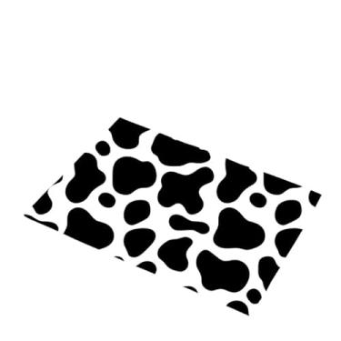 Imagem de Tapete retrô preto branco vaca gado estampa animal banheiro banheira tapete antiderrapante absorvente tapete para casa cozinha banheiro entrada tapetes 40,6 x 61 cm (estampa de vaca)