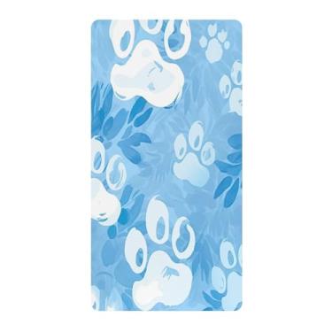 Imagem de Blueangle Lençol de berço padrão para berço infantil - Lençóis de algodão macio e respirável com estampa de pata de cachorro (666)