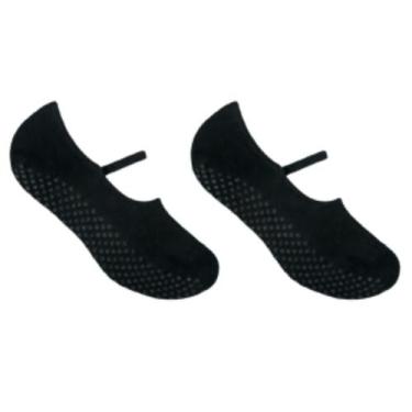 Imagem de Kit 2 Meias Sapatilha Pilates Antiderrapante Selene 7850, 34-39, Preto