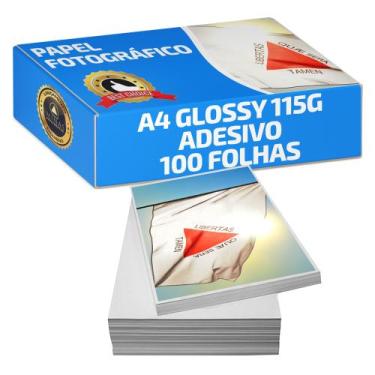 Imagem de Papel Fotográfico Foto Adesivo 115g A4 Glossy À Prova D'água Pacote 10