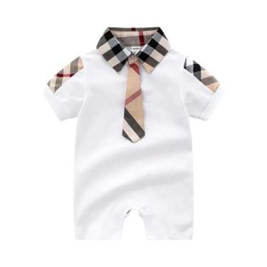 Imagem de Macacão De Algodão Para Bebê Menino Com Manga Curta E Gola Reversa, Es