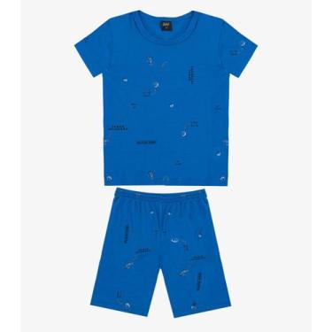 Imagem de Pijama Infantil Camiseta e Bermuda Select Azul, 6, Azul