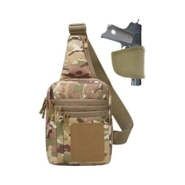 Imagem de Bolsa Tática Transversal Masculina Para Porte Velado De Armas De Fogo 