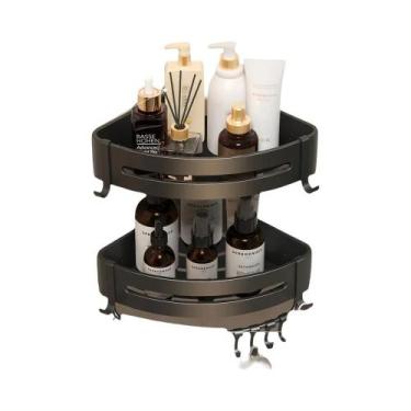 Imagem de Organizador De Prateleira De Banheiro Montado Na Parede Sem Furos, Sup