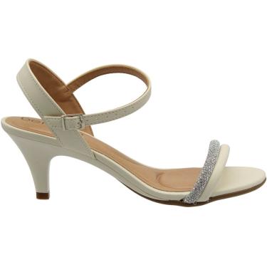 Imagem de Sandália Salto Médio Beira Rio Strass Napa Tiras Feminina