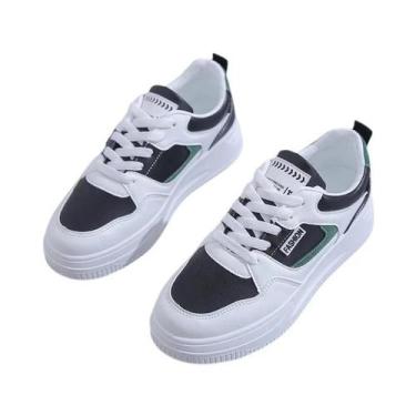 Imagem de Tênis Esportivos Femininos Com Solado Grosso Branco, Moda Coreana, Cal