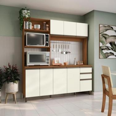Imagem de Cozinha Compacta Luna Kappesberg 3 Peças Canela/Off White 192,5cm
