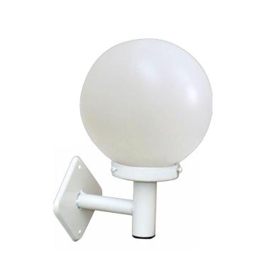 Imagem de Luminária Globo Braço Reto De Parede Alumínio Branco 20X15Cm