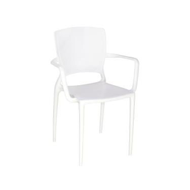 Imagem de Cadeira Sofia Com Braço Branca Encosto Fechado Tramontina 92039/010