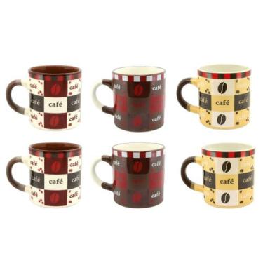 Imagem de Jogo Mini Caneca Cerâmica Pilão 110ml 6 Unidades - Yazi