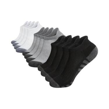 Imagem de Meias Esportivas Masculinas De Malha Respirável, 12 Pares, Cano Curto,