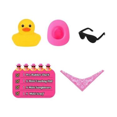 Imagem de Pato De Borracha Cowboy Com Óculos De Sol Para Carro, Enfeite De Paine