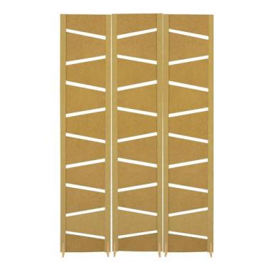 Imagem de 3 Biombo Slim Reto Com Pés Folha Painel Mdf Cru Divisor Divisória Sepa