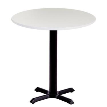 Imagem de Mesa ômega Em Ferro Preto Pintura 74 Cm (altura) Com Tampo Em Mdp Redonda 60 Cm Branco
