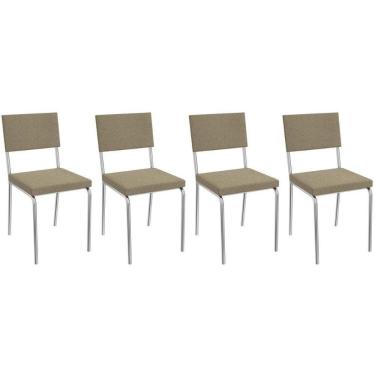 Imagem de Cadeira Sala De Jantar Zaria 2c128 Kit 4 Un Cromado-boucle Fendi A057 - Kappesberg