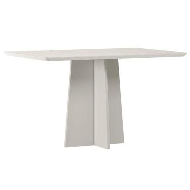 Imagem de Mesa de Jantar Retangular 135cm 4 Lugares Zuma Off White N02 - Mpozenato