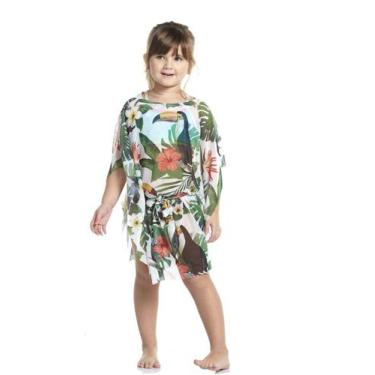 Imagem de Saída Praia Kaftan Infantil - Sogni Belli, 8, Tucano fundo branco