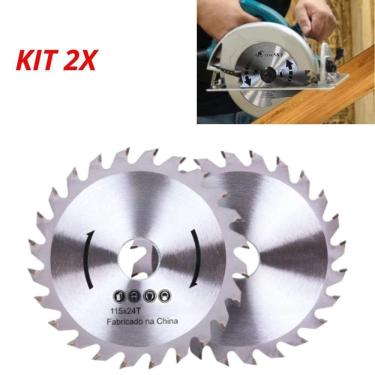 Imagem de Kit 2 Disco Serra Circular Profissional 24 Dentes 4.1-2 115mm Wídea Corte Madeira Mdf Marcenaria