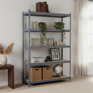 Imagem de Estante De Aco Mdf 4 Prateleiras 190X150X60Cm 1200Kg Spaceo