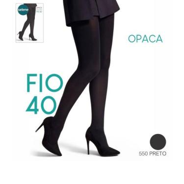 Imagem de Meia Calça Opaca Fio 40 Selene Preto, G, Preto