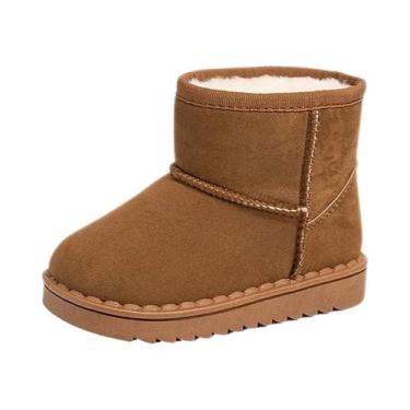 Imagem de Botas De Inverno Plush Unissex Para Crianças, Estilo Conciso Em Cores 