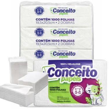 Imagem de Fardo 5 Papel Toalha Interfolha 100% Celulose 5.000 Folhas - Conceito