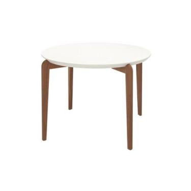 Imagem de Mesa De Jantar Madeira 4 Lugares Vidro Redonda Cozinha - Província