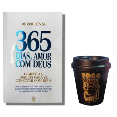 Imagem de Kit Devocional 365 dias de amor com Deus + Copo 250 ML Foco Força e ca