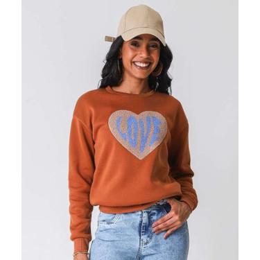 Imagem de Blusão Feminino Moletom Flanelado Marisa Marrom-49077, Marrom, GG