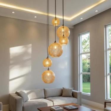 Imagem de Lustre Pendente Para Sala Pé direito Alto 5m MBM - Marfim - Otago