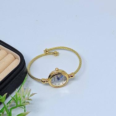 Imagem de Relógio Bracelete Feminino Aço Inoxidável Torcido Pulseira Aço Inox ajustável Quartzo Elegante Luxo Moderno Minimalista