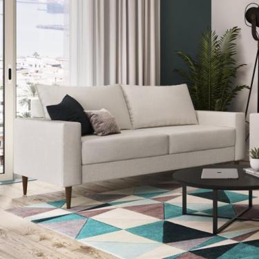Imagem de Sofá Living Ascona 3 Lugares Estrutura e Pés em Eucalipto Tecido Linho
