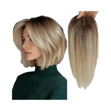 Imagem de Apliques De Cabelo Humano Loiro Ombré Castanho Claro De 12 Polegadas C