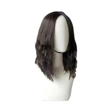 Imagem de Peruca Sintética Masculina Marrom Ondulada Até Os Ombros, De Comprimen