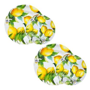 Imagem de Jogo 4 Pratos Melamina Resistente Não Quebra Jantar Casal - Bellagio