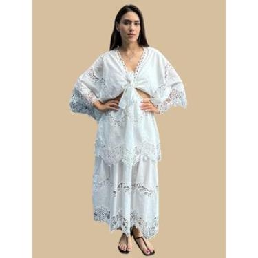 Imagem de Vestido Cropped Barrado Artesanal Farm-Feminino