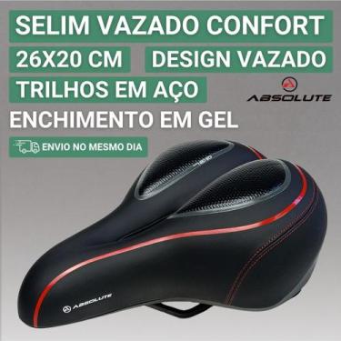Imagem de Selim Vazado Comfort Absolute TRI Aço Apli Gel Molas, Vermelho