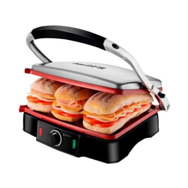 Imagem de Press Grill 180 Mondial Preto e Inox 2000W PG-02, Preto e Inox, 110V