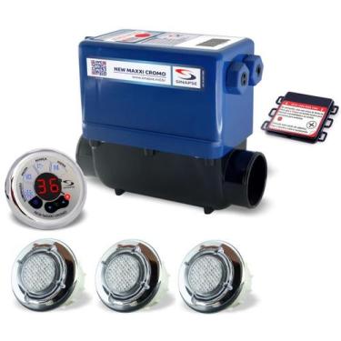 Imagem de Aquecedor Banheira Ofuro New Max Cromo 8000w, 3 unidades