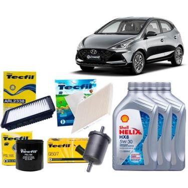 Imagem de Kit Troca De Óleo 5w30 e Filtros Hyundai Hb20 e Hb20s 1.0 12v 2021 202