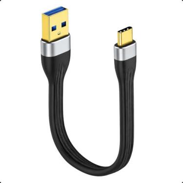 Imagem de Cabo USB 3.0 para USB-C Curto 12 Cm Fast Charge 3 amp 5 Gbps - HDMatte