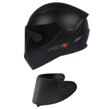 Imagem de Capacete ASX City Solid Preto Fosco Mais Viseira Fumê, 62