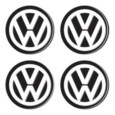 Imagem de Jogo com 4 Emblemas Botons Adesivos Resinados 48mm Carro Calotas Rodas