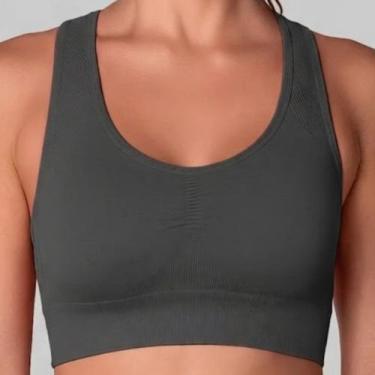 Imagem de Top Selene Sem Costura Esportivo Microfibra S/ Bojo Reforçado Nadador 