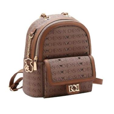 Imagem de Mochila Feminina P Chenson CG85393 Cristal Monograma, Café