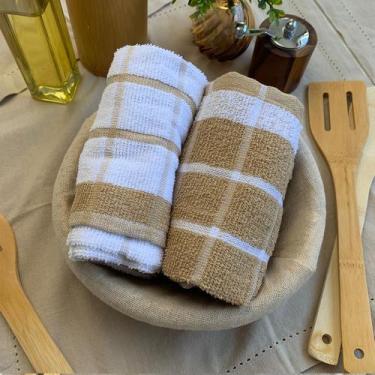 Imagem de Kit 4 Pano de Prato Copa Cozinha Absorvente Atoalhado Qua Vr - IDEALIZ